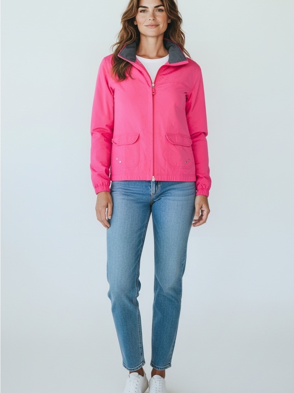 St. John's Bay Hot Pink Zip-Front Bomber Jacket